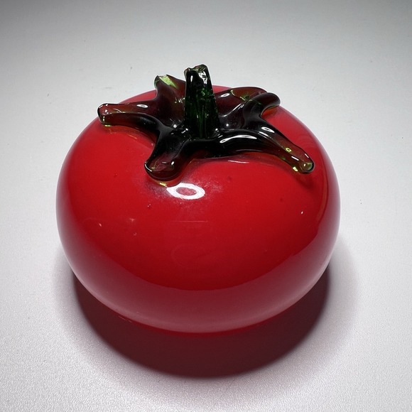 Unmarked Other - Vibrant Studio Art Glass Tomato Figurine 3"